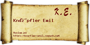 Knöpfler Emil névjegykártya